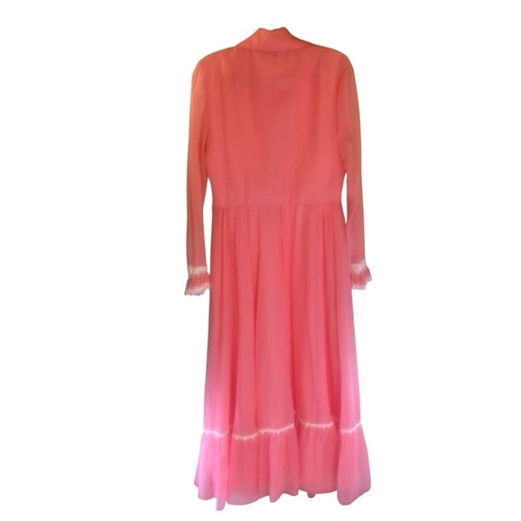 Vintage Pink Ruffle Prairie Dress – Barbiecore, Cottagecore, Romantic. Coco - Picture 3 of 8